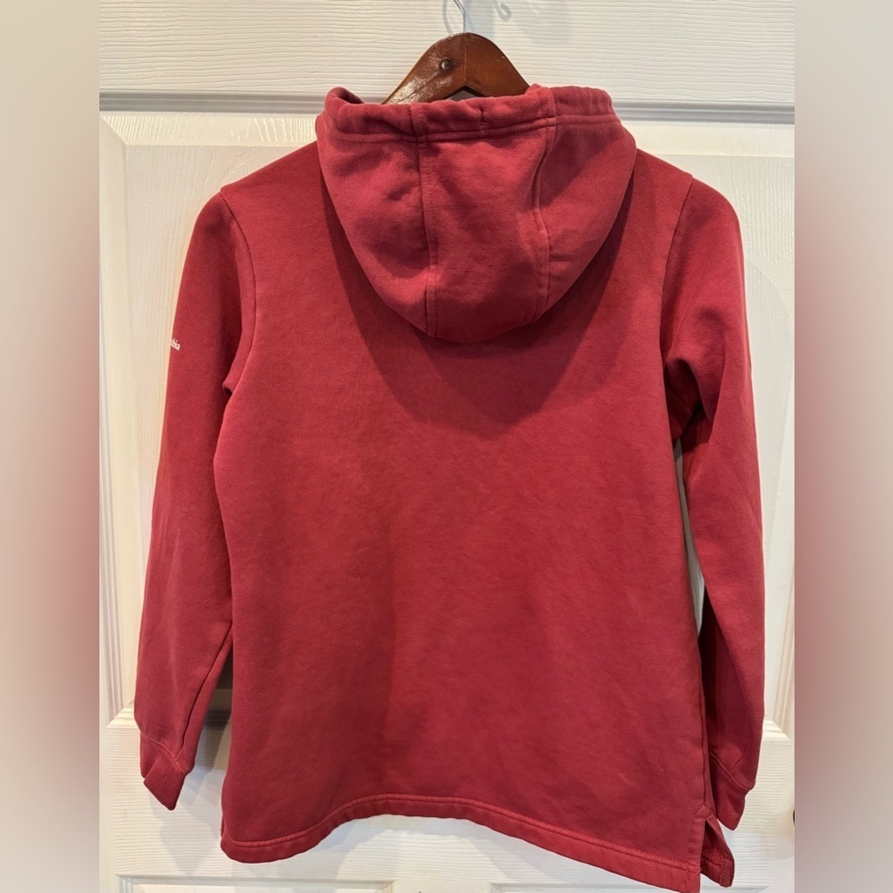 Columbia Burgundy Sweatshirt Hoodie Long Sleeve Front Pocket Women’s Size S - Picture 2 of 8